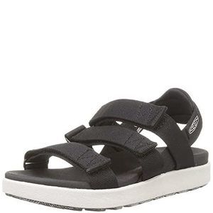 KEEN Women's Elle Strappy Casual Platform Open Toe Sandals, Black/Vapor, 7.5